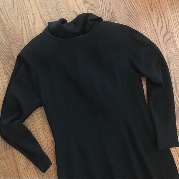 Vtg 1990s scoop back open fitted LBD 10 Dress - Picture 2 of 6